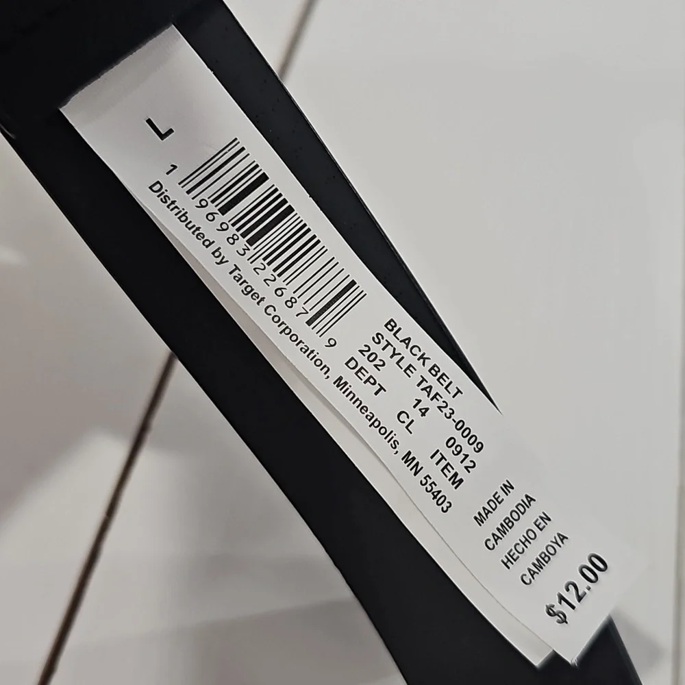 Target Black Belt Boy's Size L